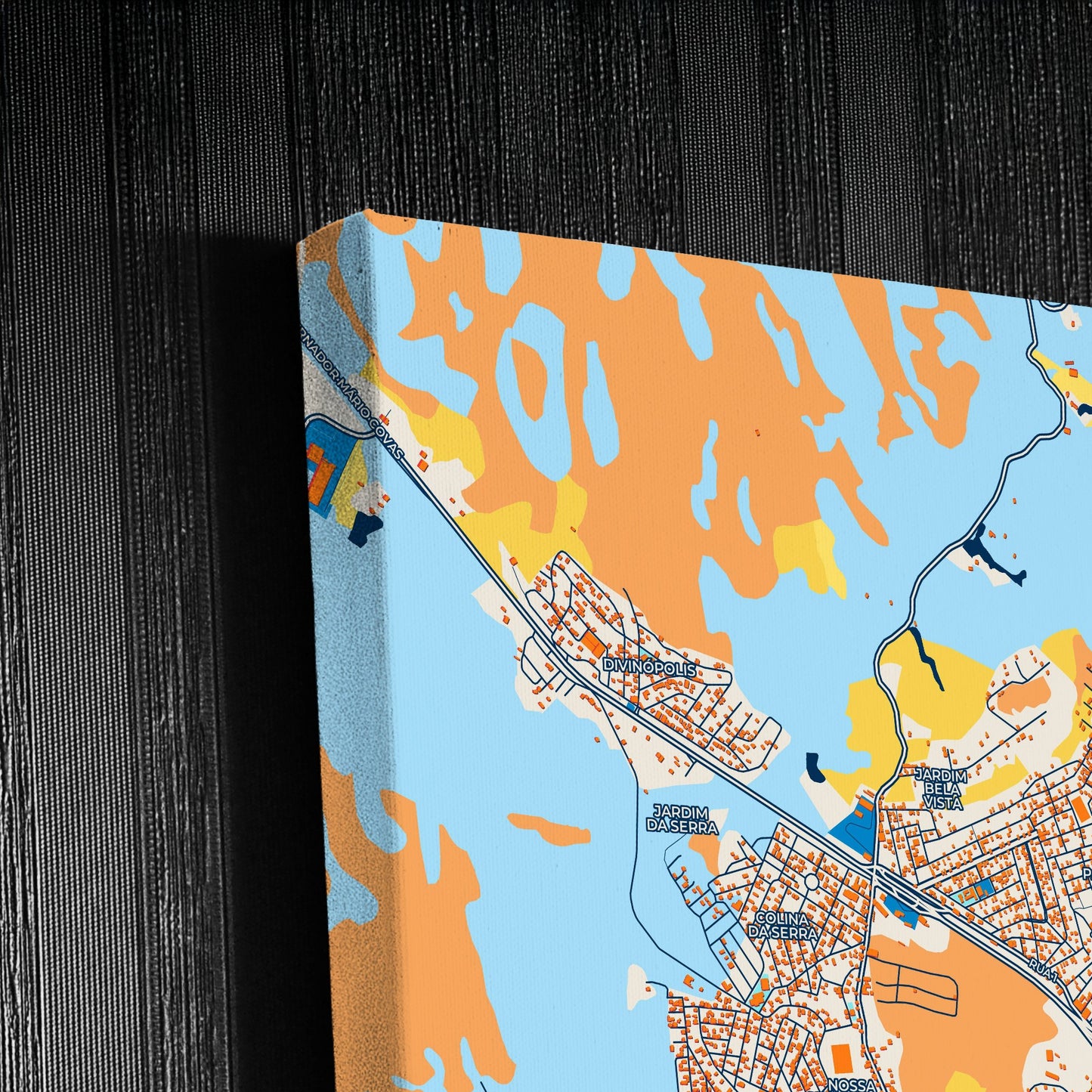 Serra Brazil Colorful City Map Canvas Print Detail