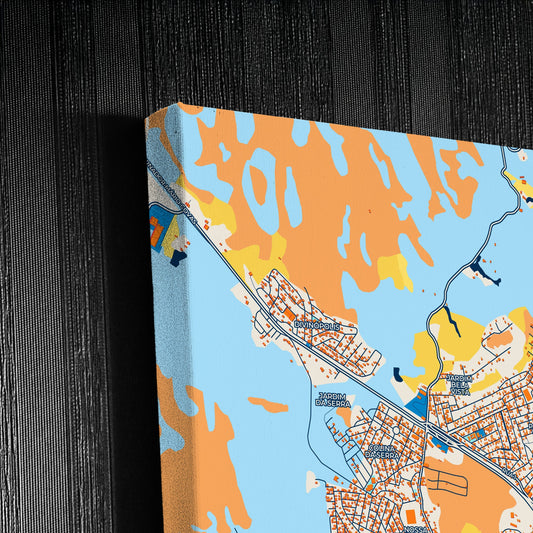 Serra Brazil Colorful City Map Canvas Print Detail