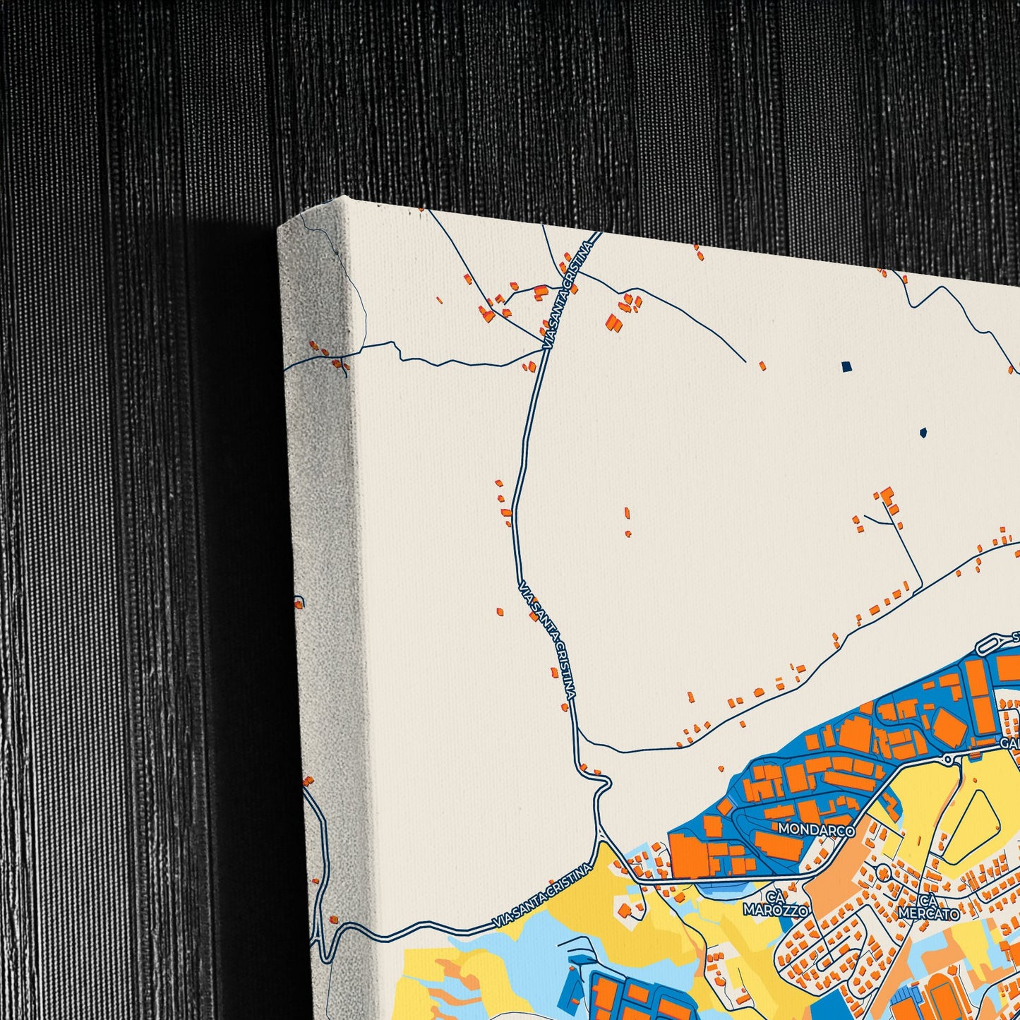 Serravalle San Marino Colorful City Map Canvas Print Detail