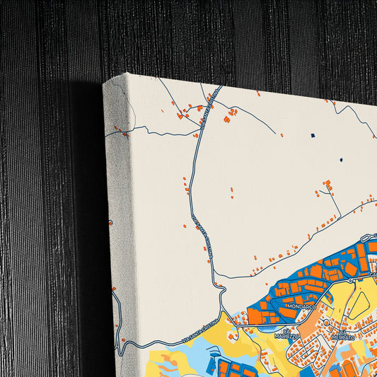 Serravalle San Marino Colorful City Map Canvas Print Detail