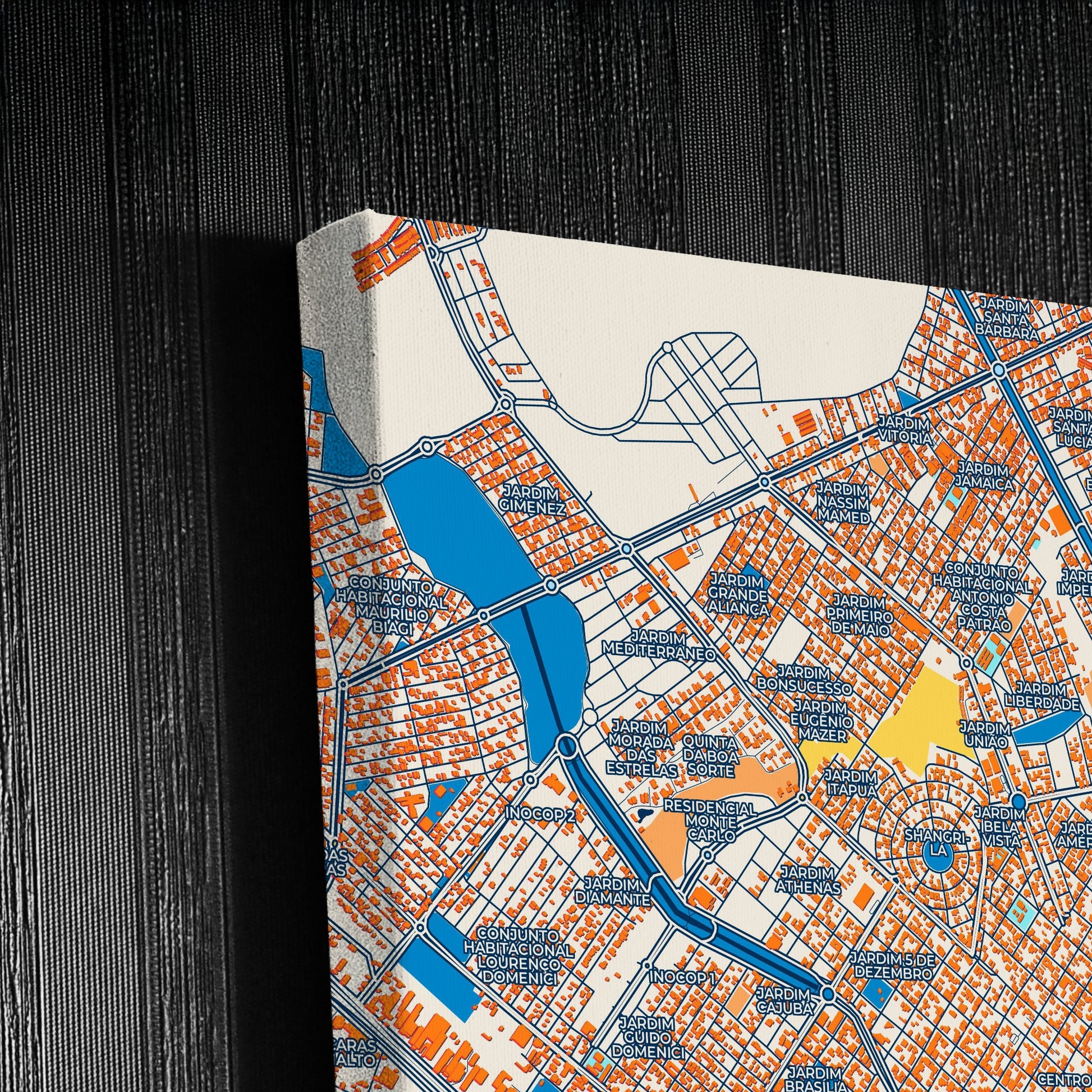 Sertaozinho Brazil Colorful City Map Canvas Print Detail