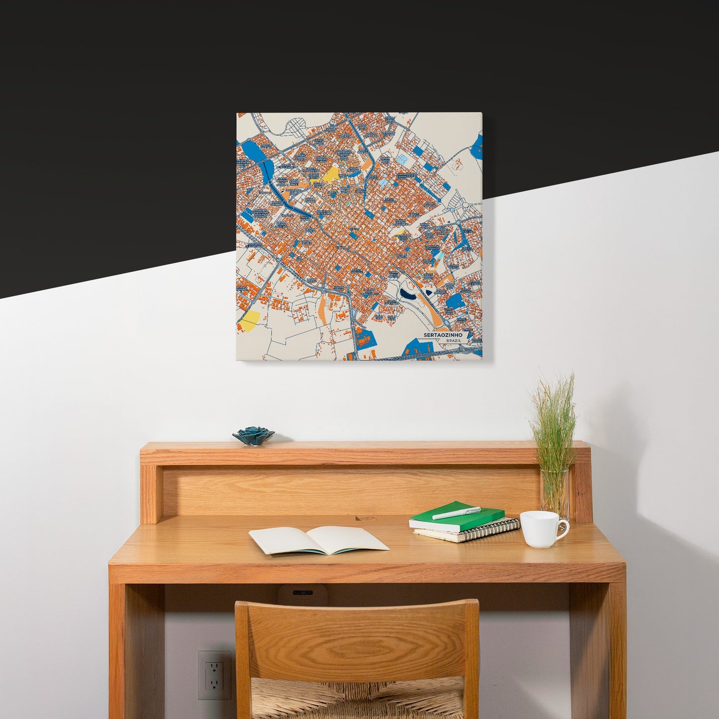 Sertaozinho Brazil Colorful City Map Canvas Print Scene