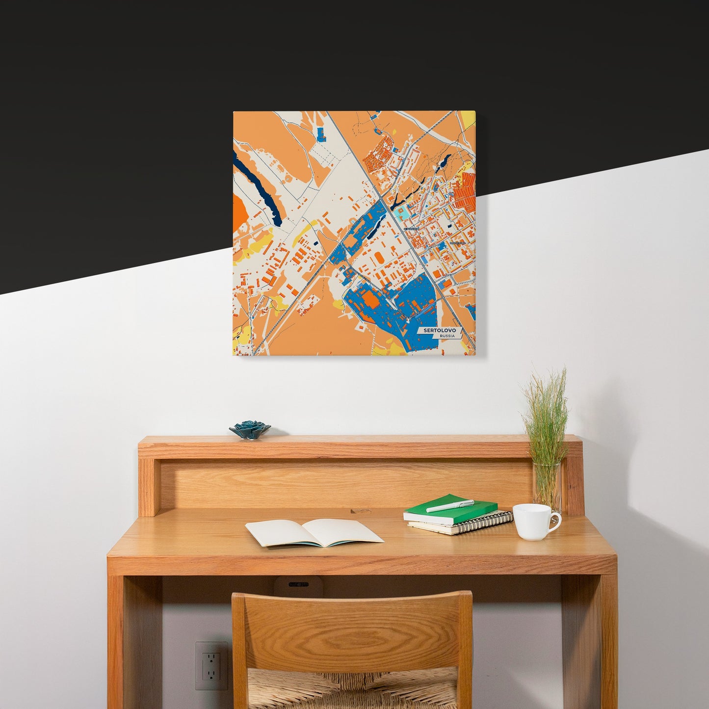 Сертолово Russia Colorful City Map Canvas Print Scene