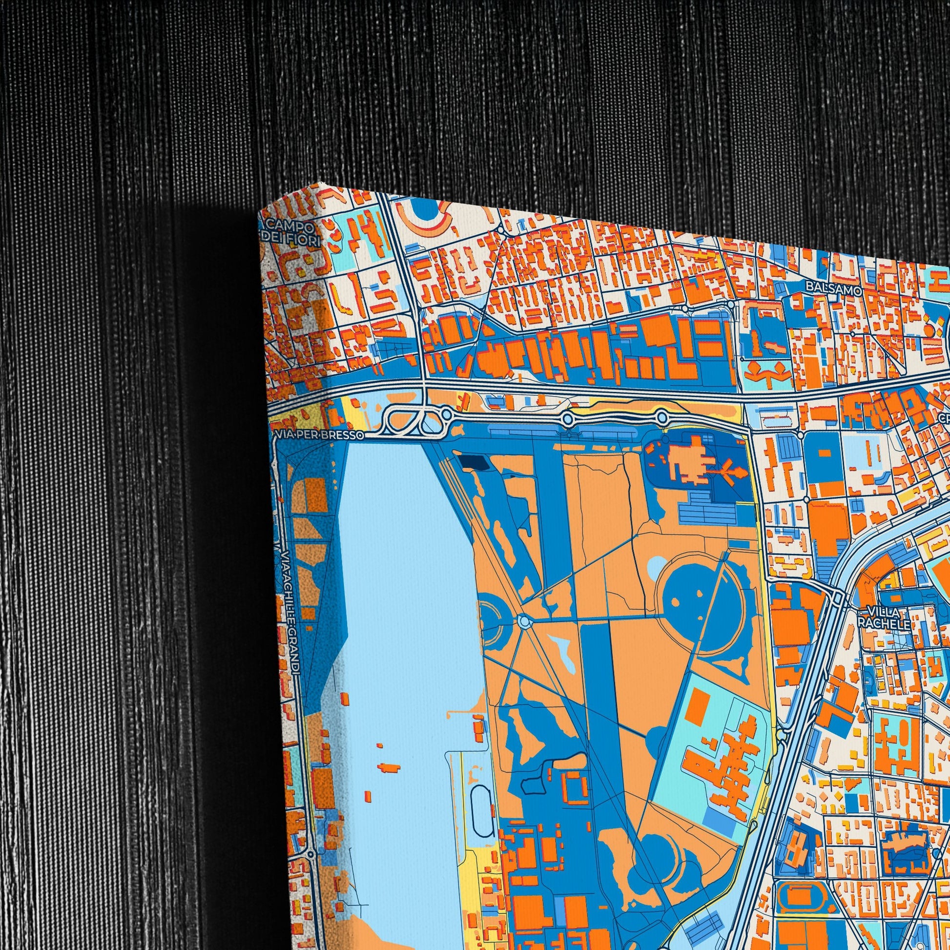 Sesto San Giovanni Italy Colorful City Map Canvas Print Detail