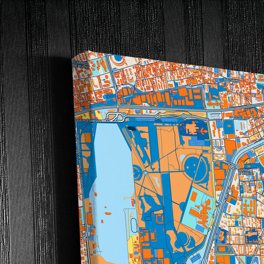 Sesto San Giovanni Italy Colorful City Map Canvas Print Detail