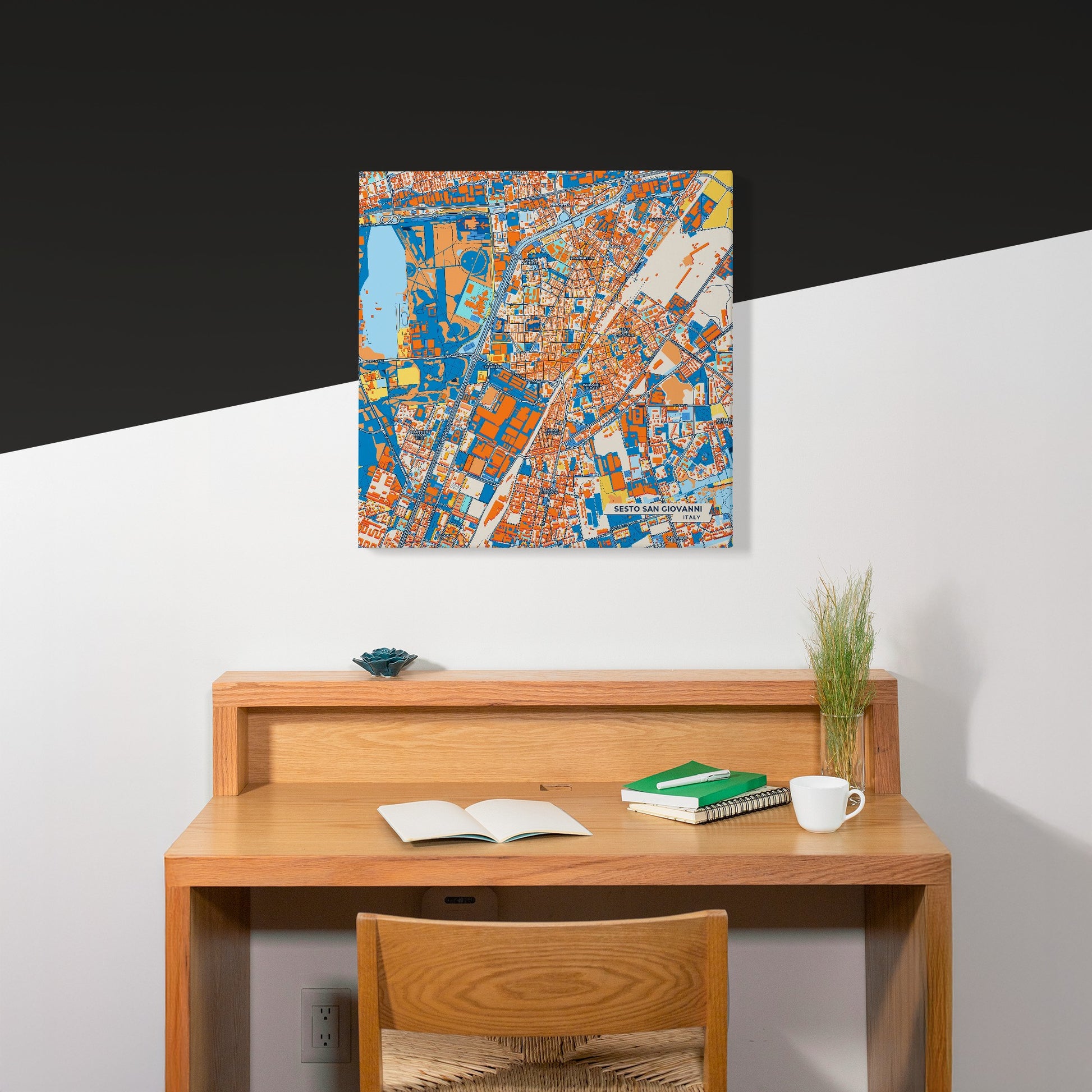 Sesto San Giovanni Italy Colorful City Map Canvas Print Scene