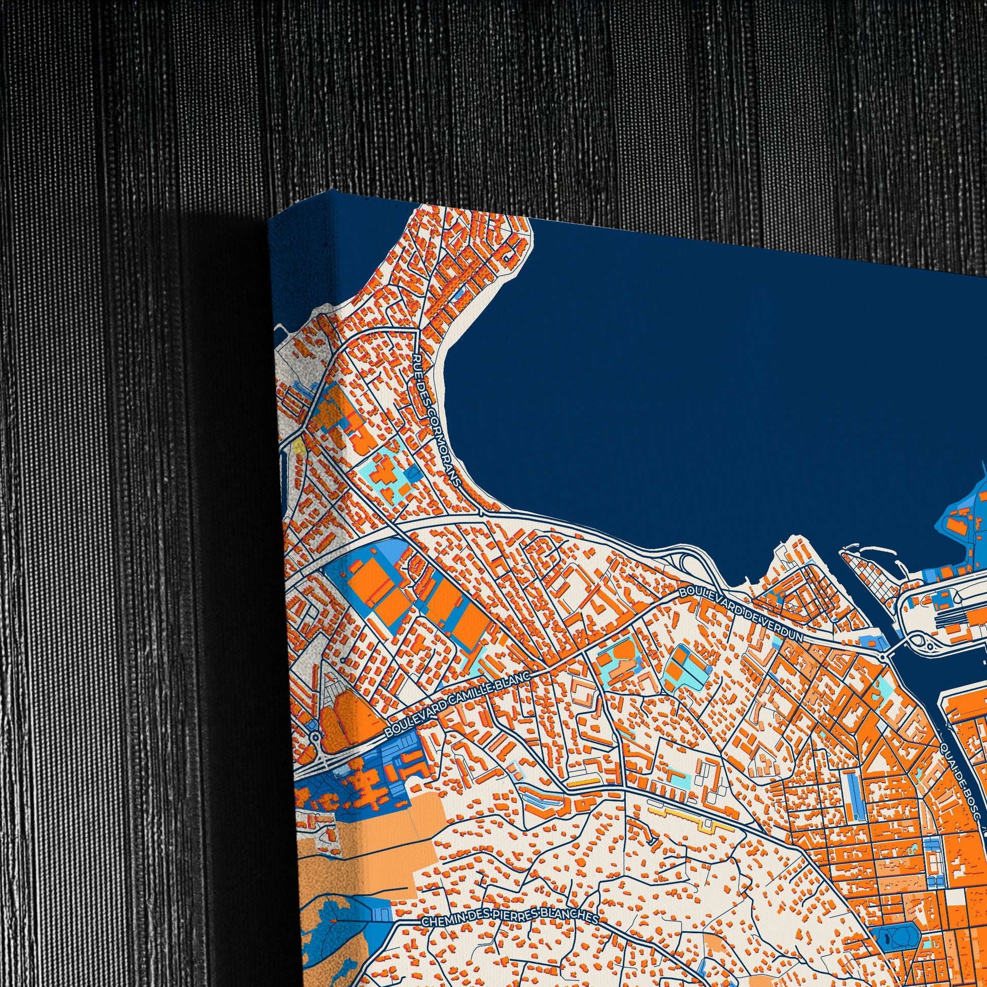 Sète France Colorful City Map Canvas Print Detail