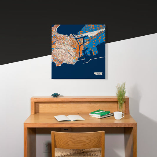 Sète France Colorful City Map Canvas Print Scene