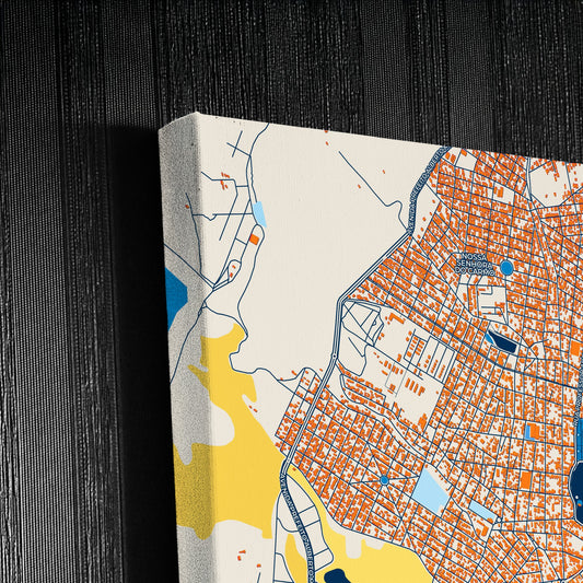 Sete Lagoas Brazil Colorful City Map Canvas Print Detail