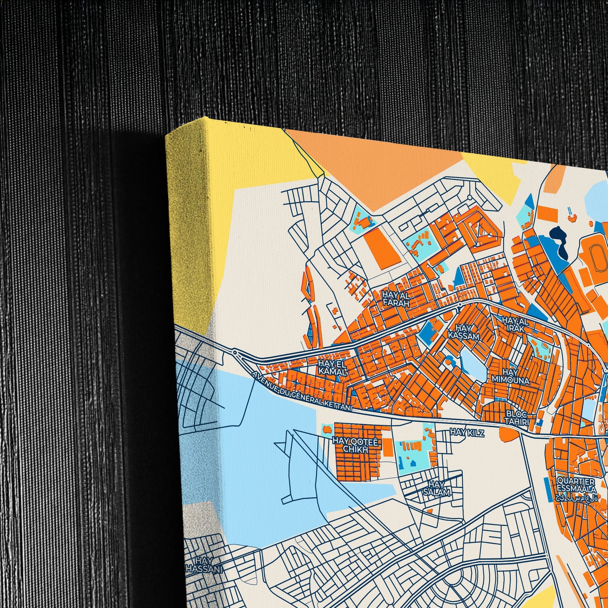 Settat Morocco Colorful City Map Canvas Print Detail