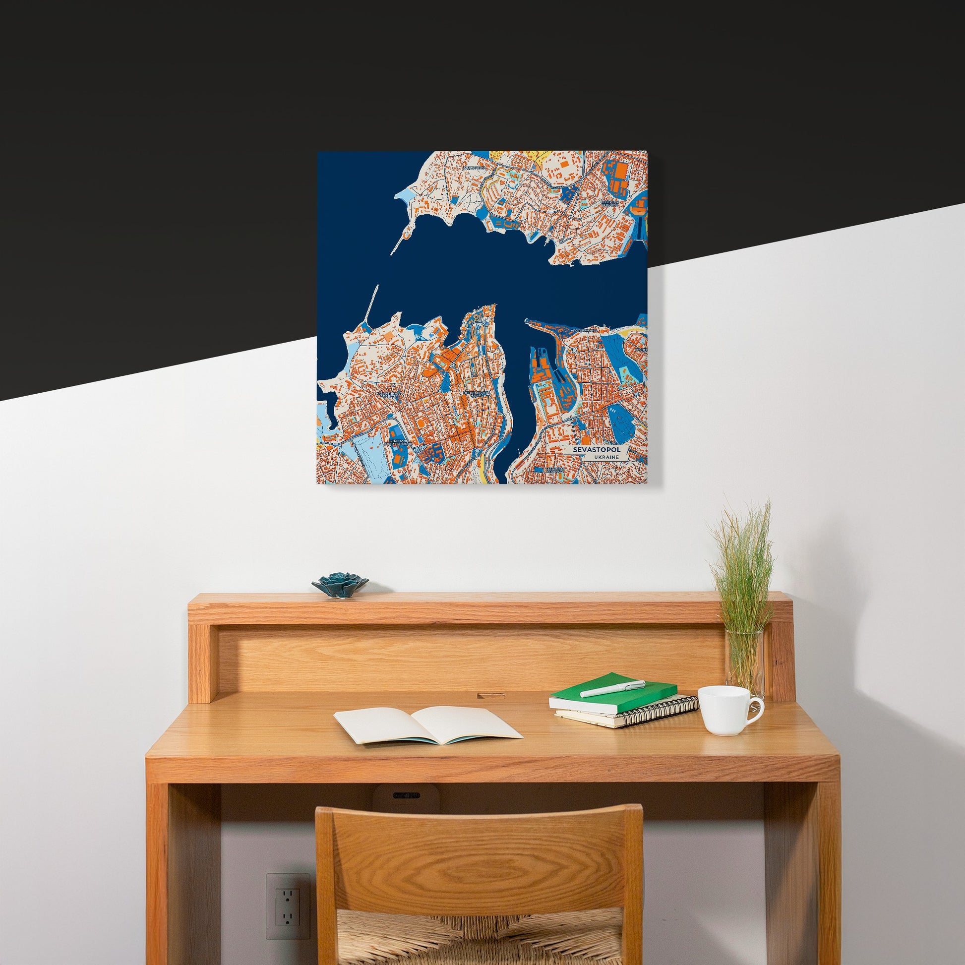 Севастопол Ukraine Colorful City Map Canvas Print Scene