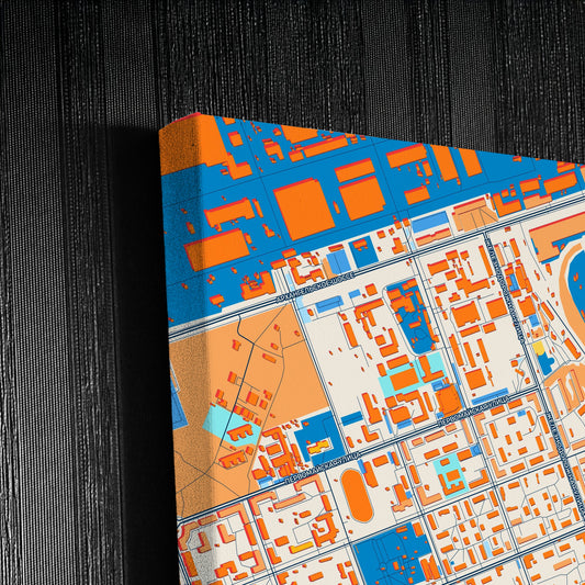 Северодвинск Russia Colorful City Map Canvas Print Detail