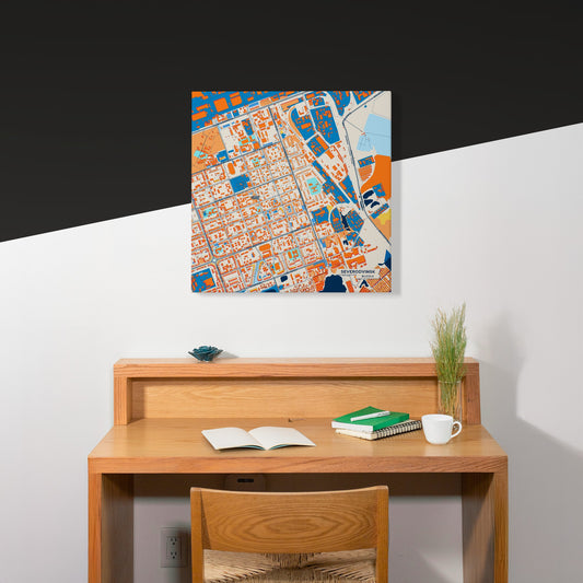Северодвинск Russia Colorful City Map Canvas Print Scene
