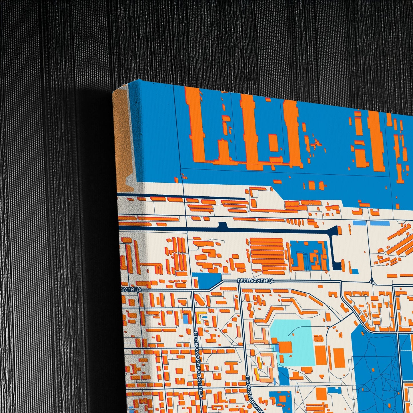 Северск Russia Colorful City Map Canvas Print Detail