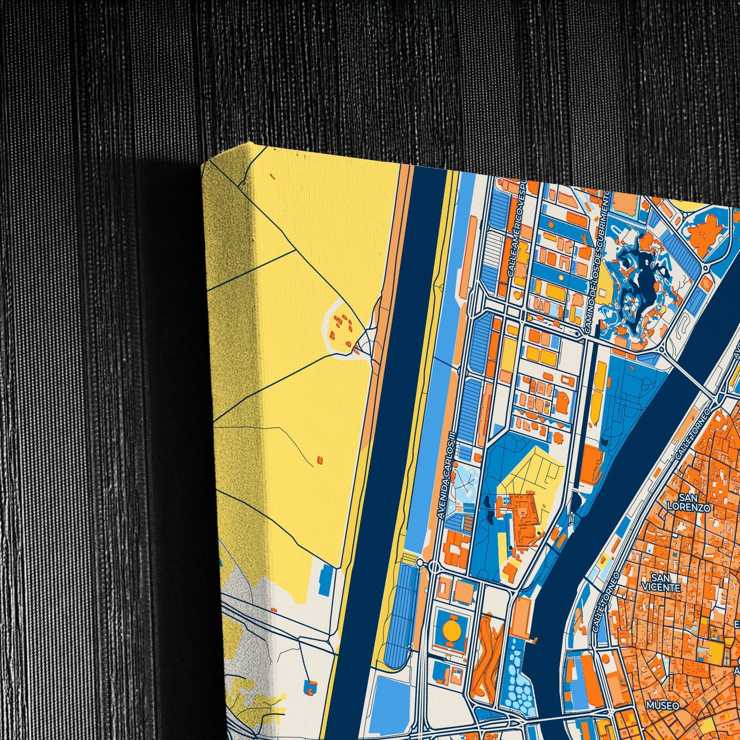 Sevilla Spain Colorful City Map Canvas Print Detail