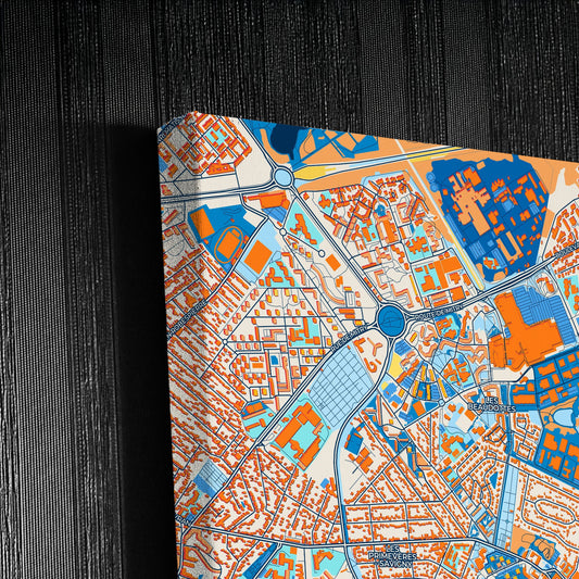 Sevran France Colorful City Map Canvas Print Detail