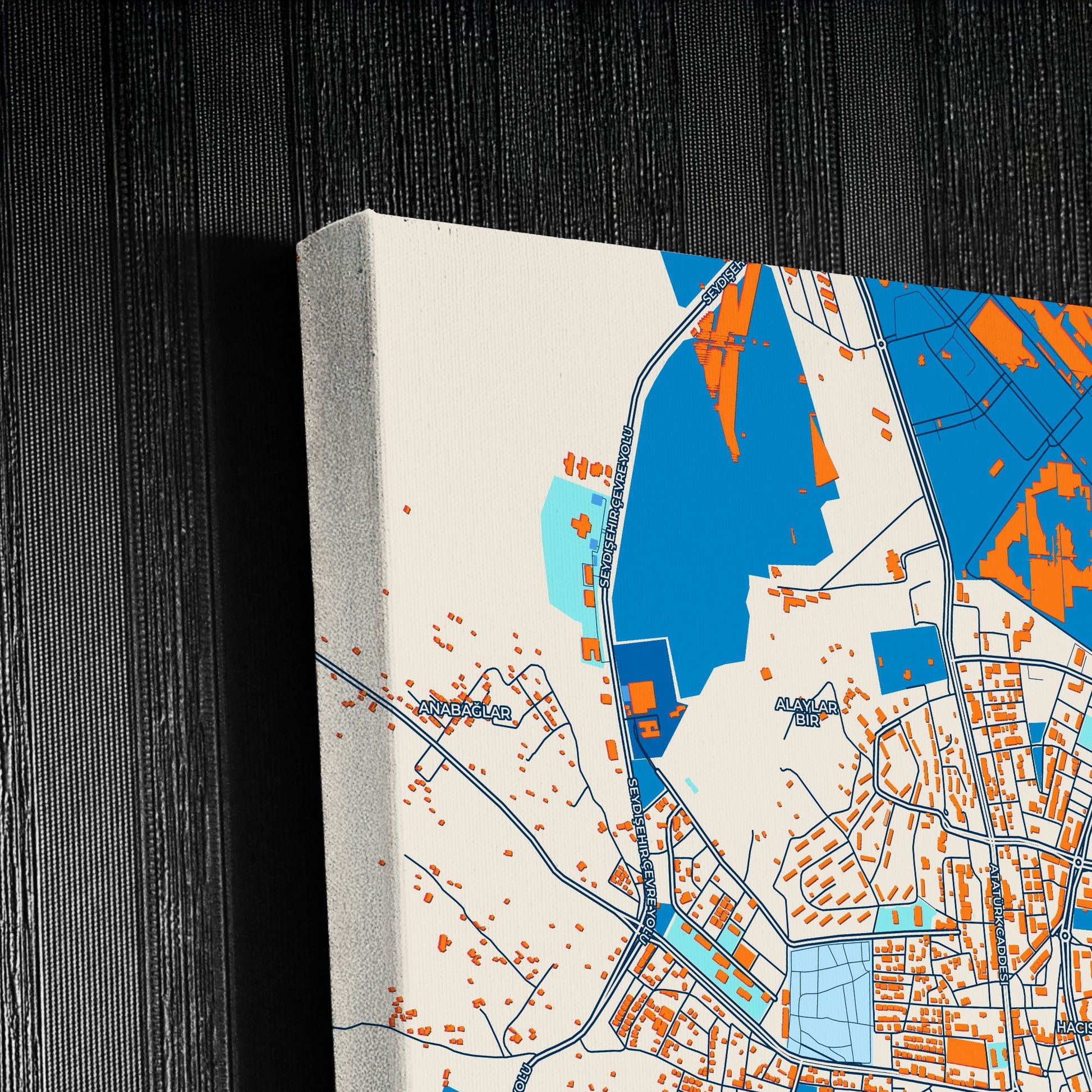 Seydişehir Turkey Colorful City Map Canvas Print Detail