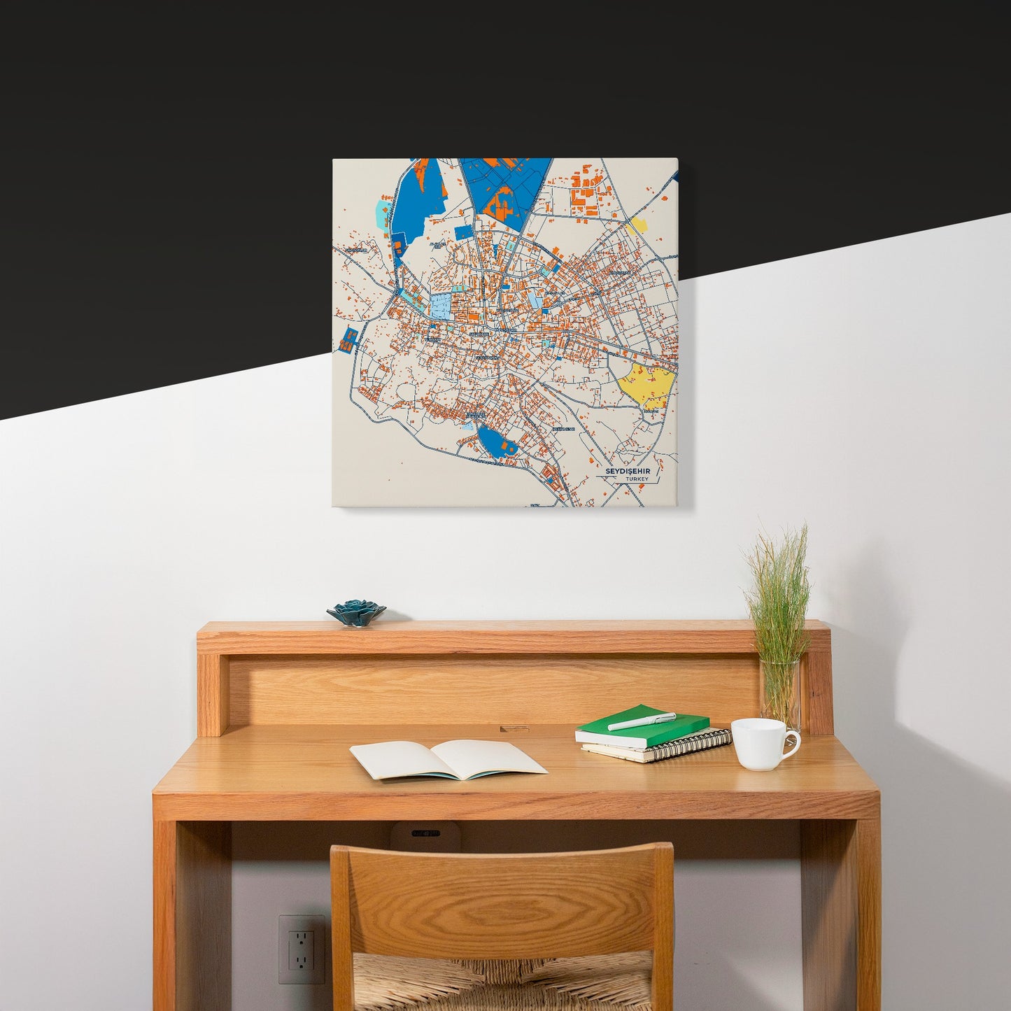 Seydişehir Turkey Colorful City Map Canvas Print Scene