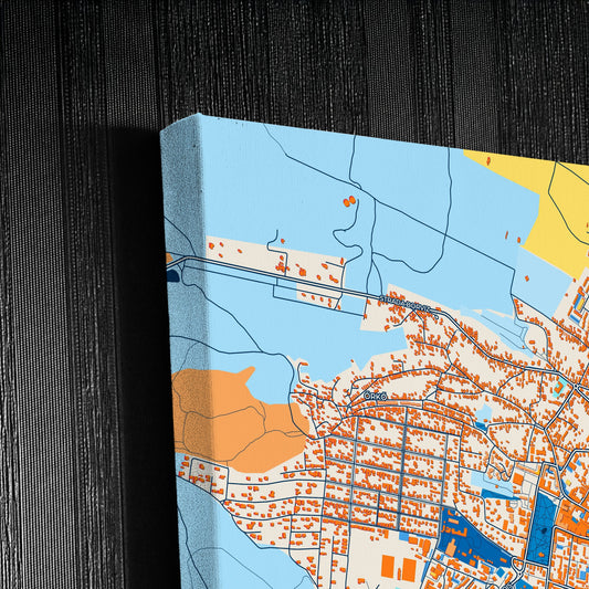 Sfântu Gheorghe Romania Colorful City Map Canvas Print Detail