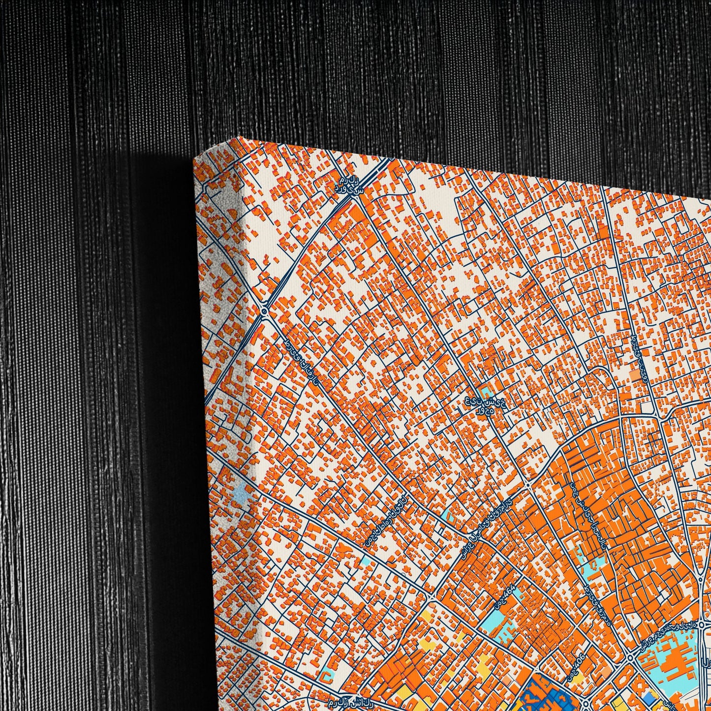 Sfax Tunisia Colorful City Map Canvas Print Detail