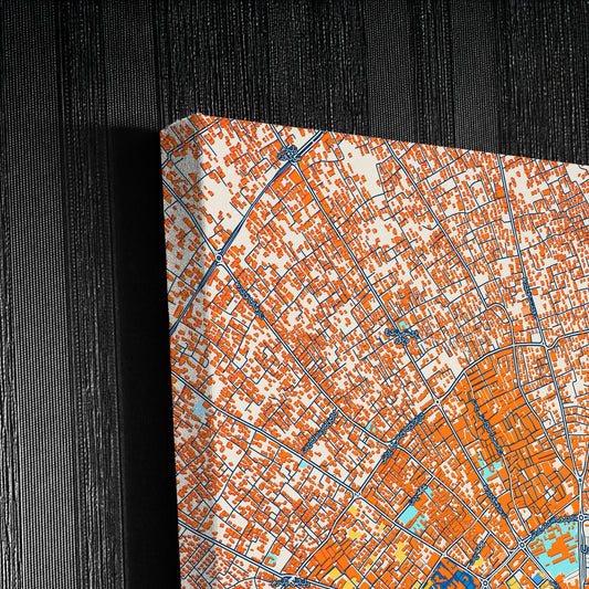 Sfax Tunisia Colorful City Map Canvas Print Detail
