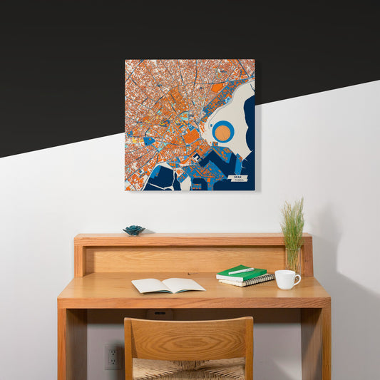 Sfax Tunisia Colorful City Map Canvas Print Scene