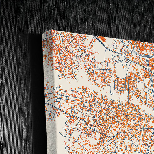 Shagamu Nigeria Colorful City Map Canvas Print Detail