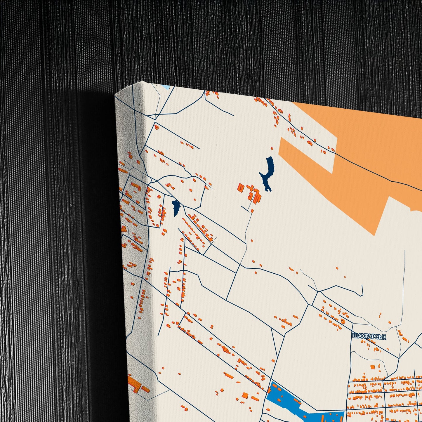 Шахтарск Ukraine Colorful City Map Canvas Print Detail