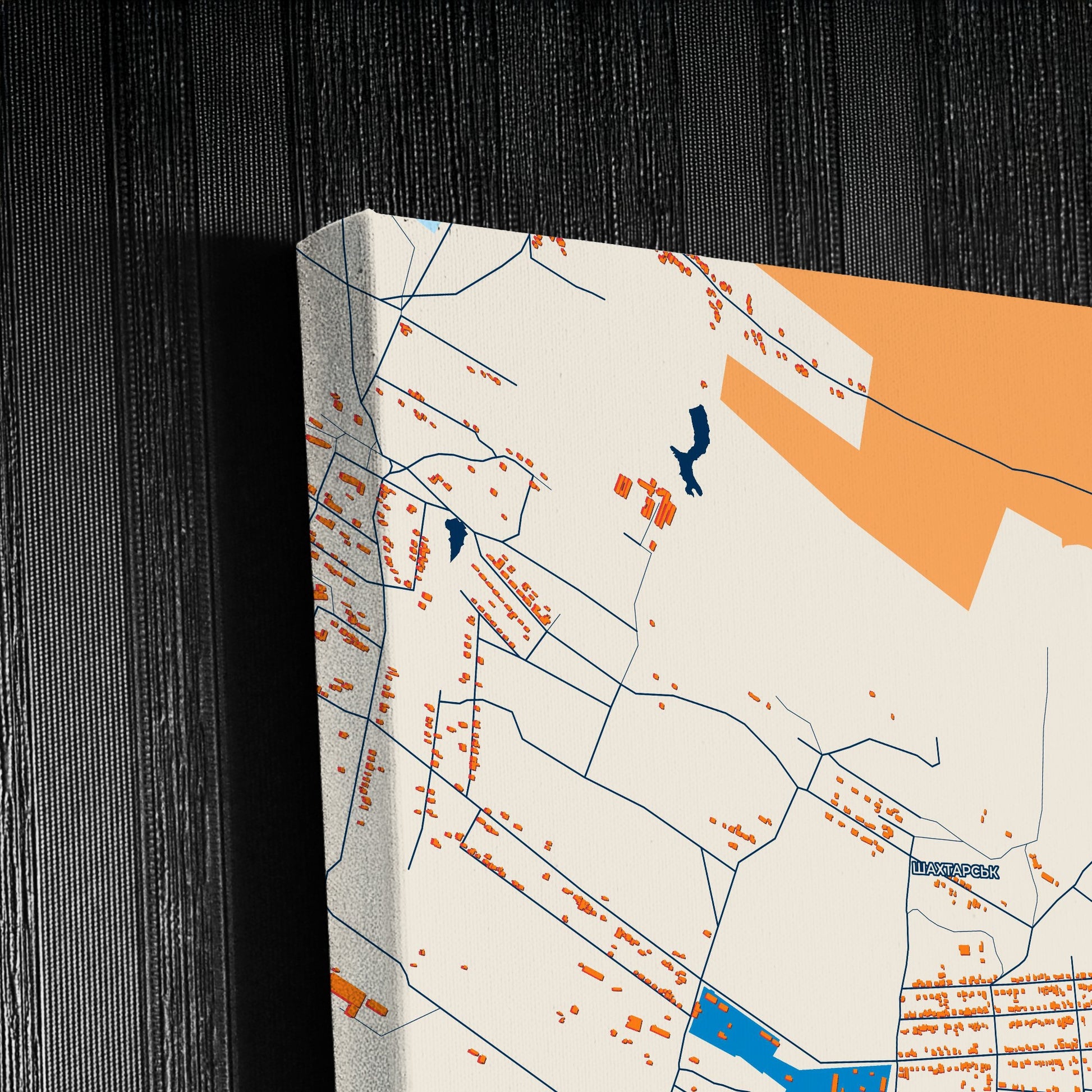 Шахтарск Ukraine Colorful City Map Canvas Print Detail