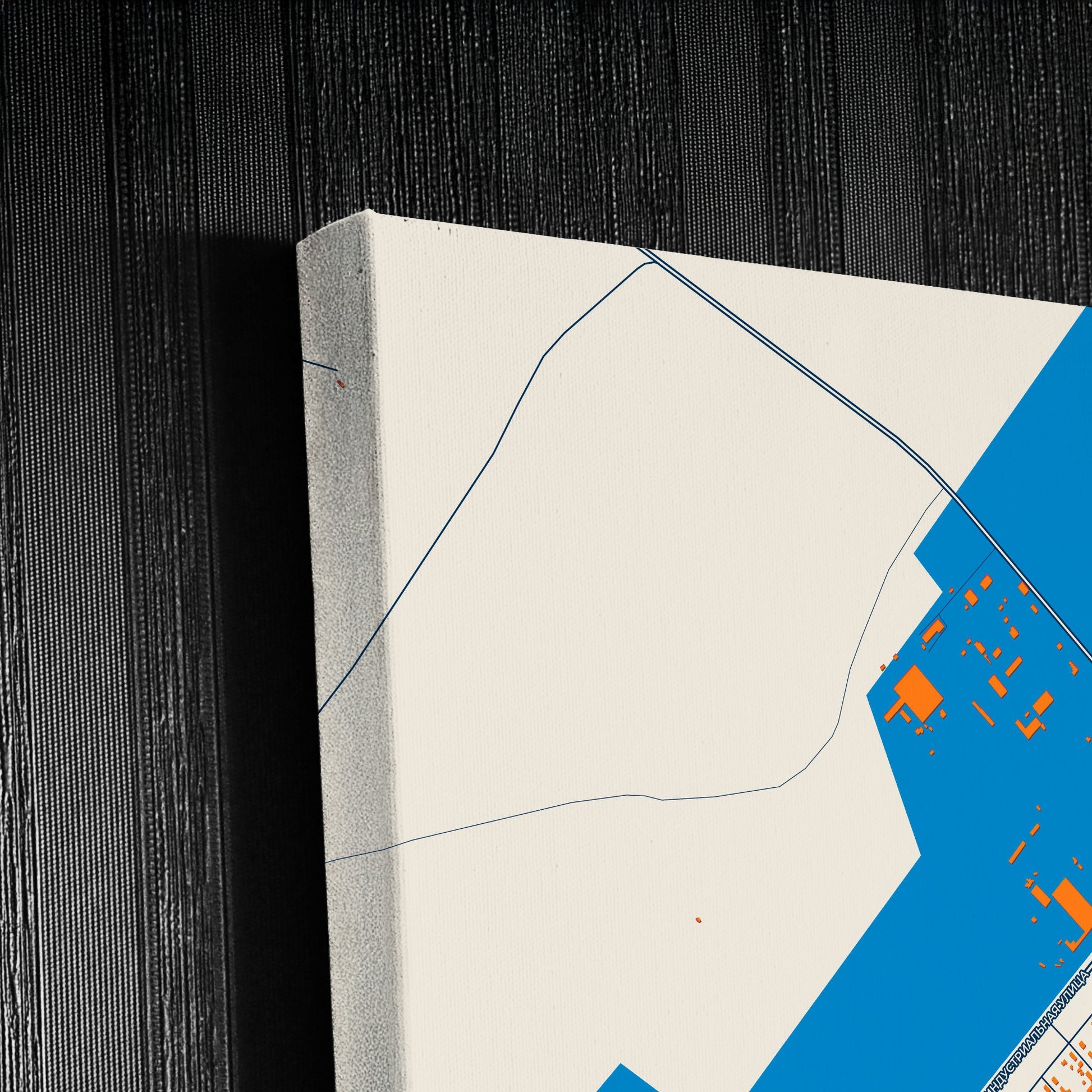 Shakhtinsk Kazakhstan Colorful City Map Canvas Print Detail