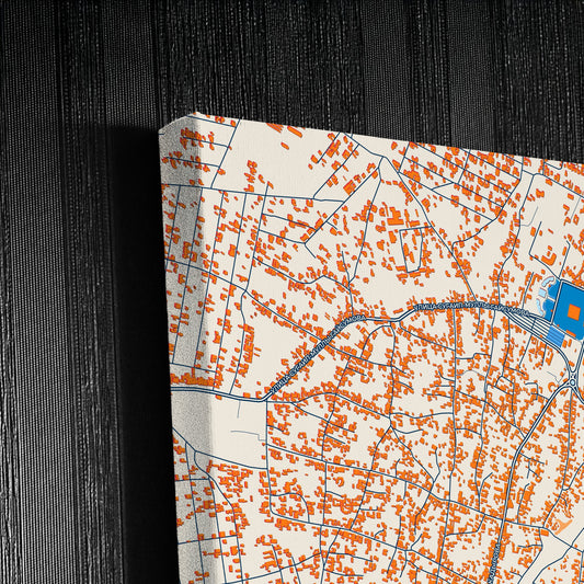 Шали Russia Colorful City Map Canvas Print Detail