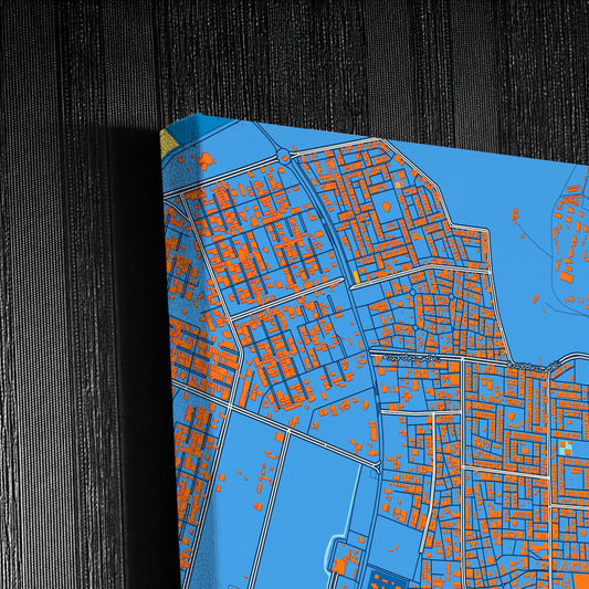 Sharurah Saudi Arabia Colorful City Map Canvas Print Detail
