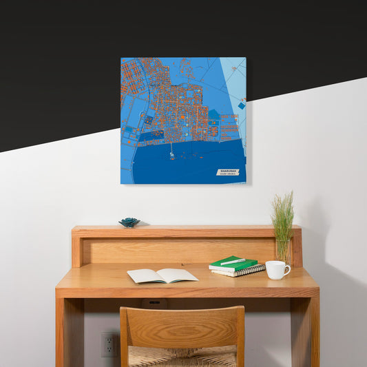 Sharurah Saudi Arabia Colorful City Map Canvas Print Scene