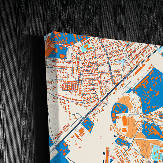 Щёкино Russia Colorful City Map Canvas Print Detail