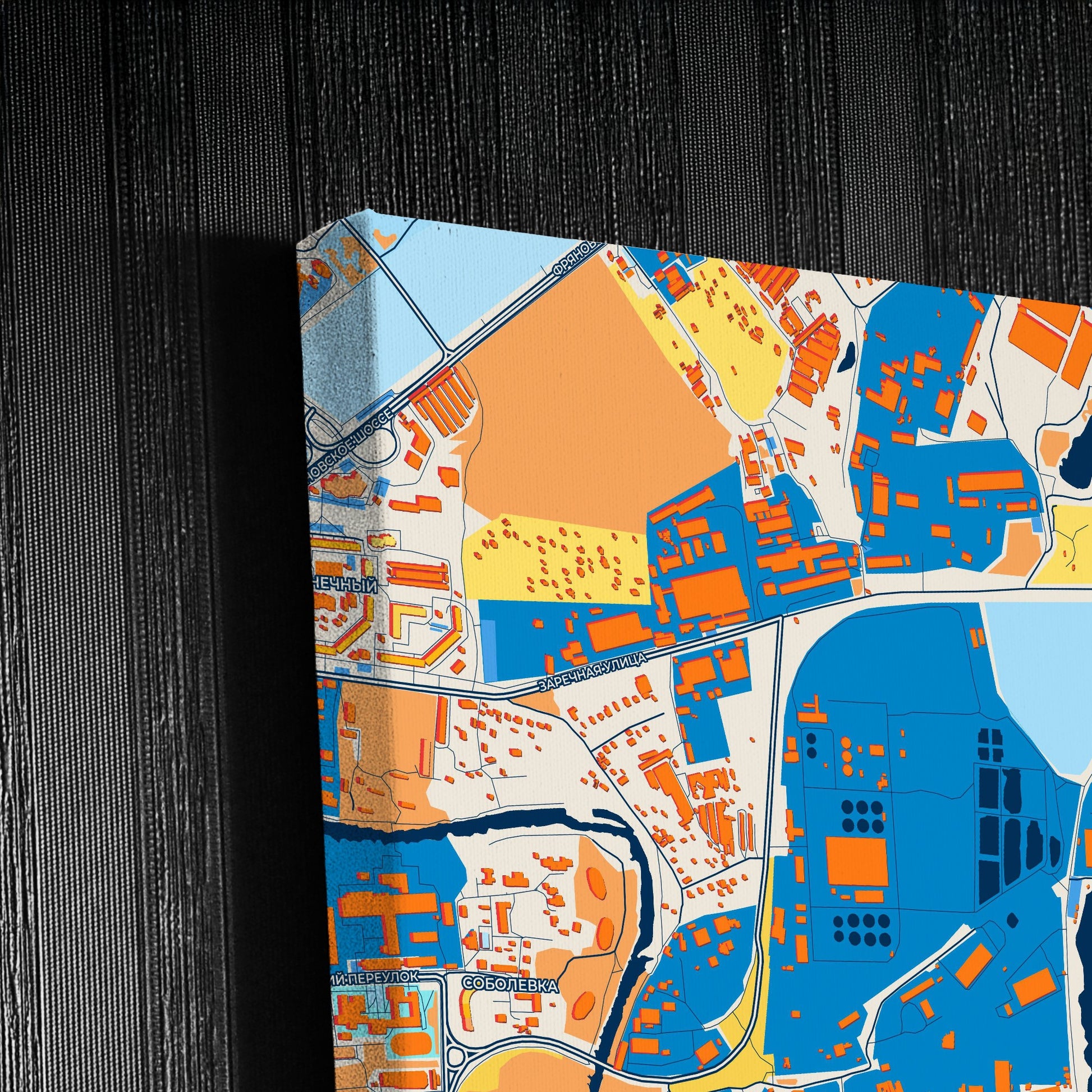 Щёлково Russia Colorful City Map Canvas Print Detail