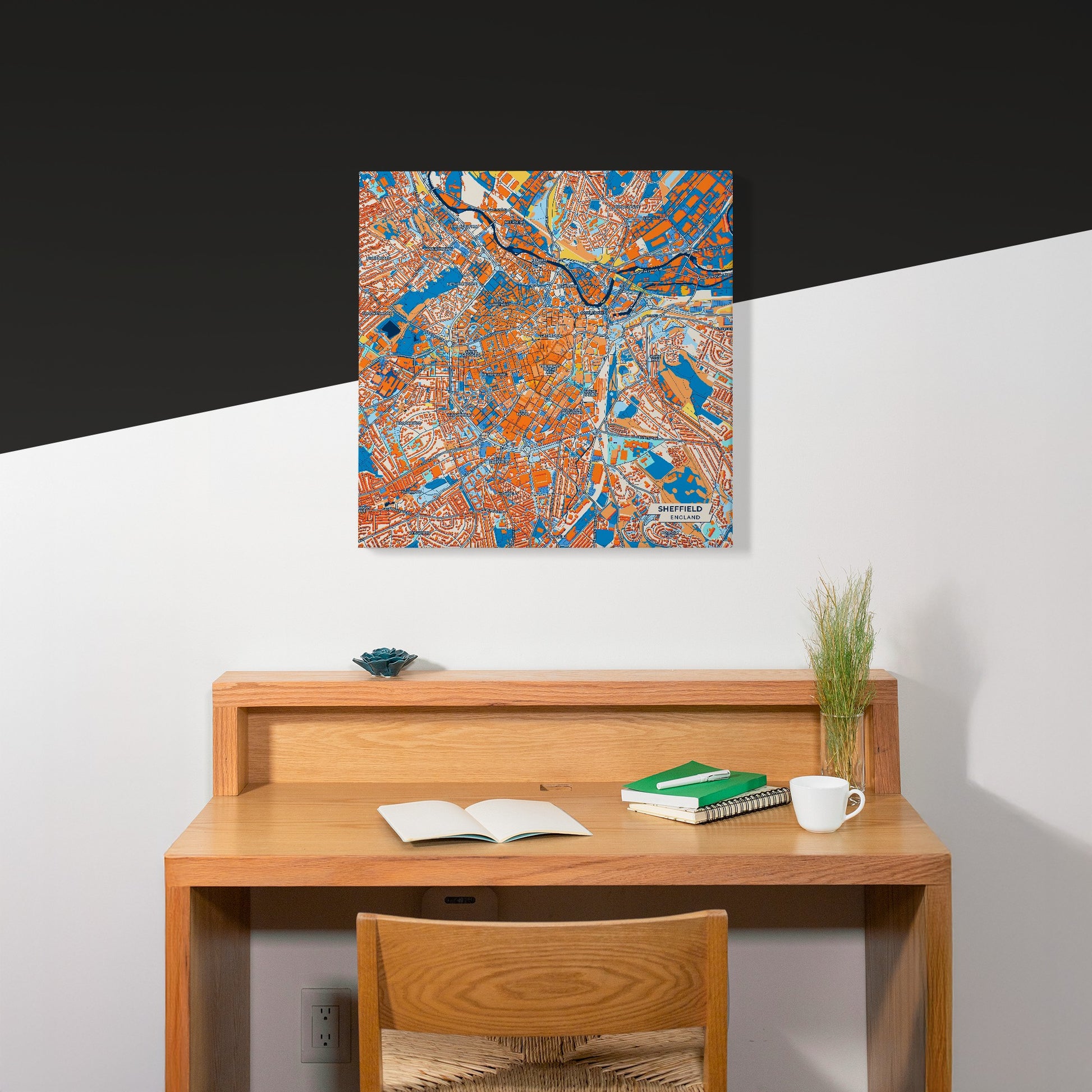 Sheffield England Colorful City Map Canvas Print Scene