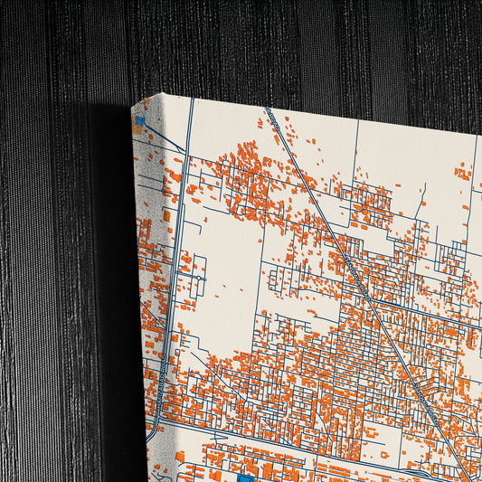 Sheikhupura Pakistan Colorful City Map Canvas Print Detail