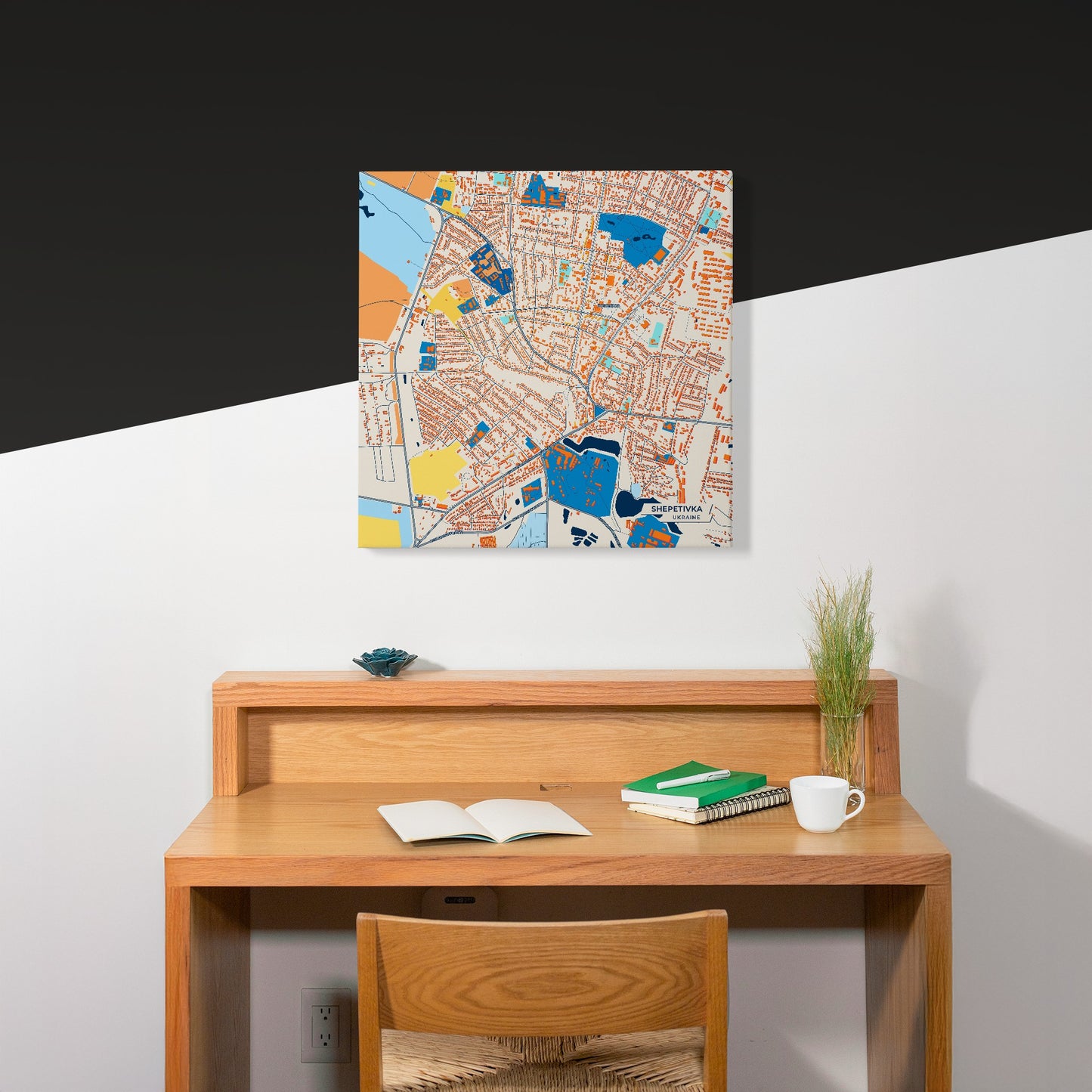 Шепетівка Ukraine Colorful City Map Canvas Print Scene