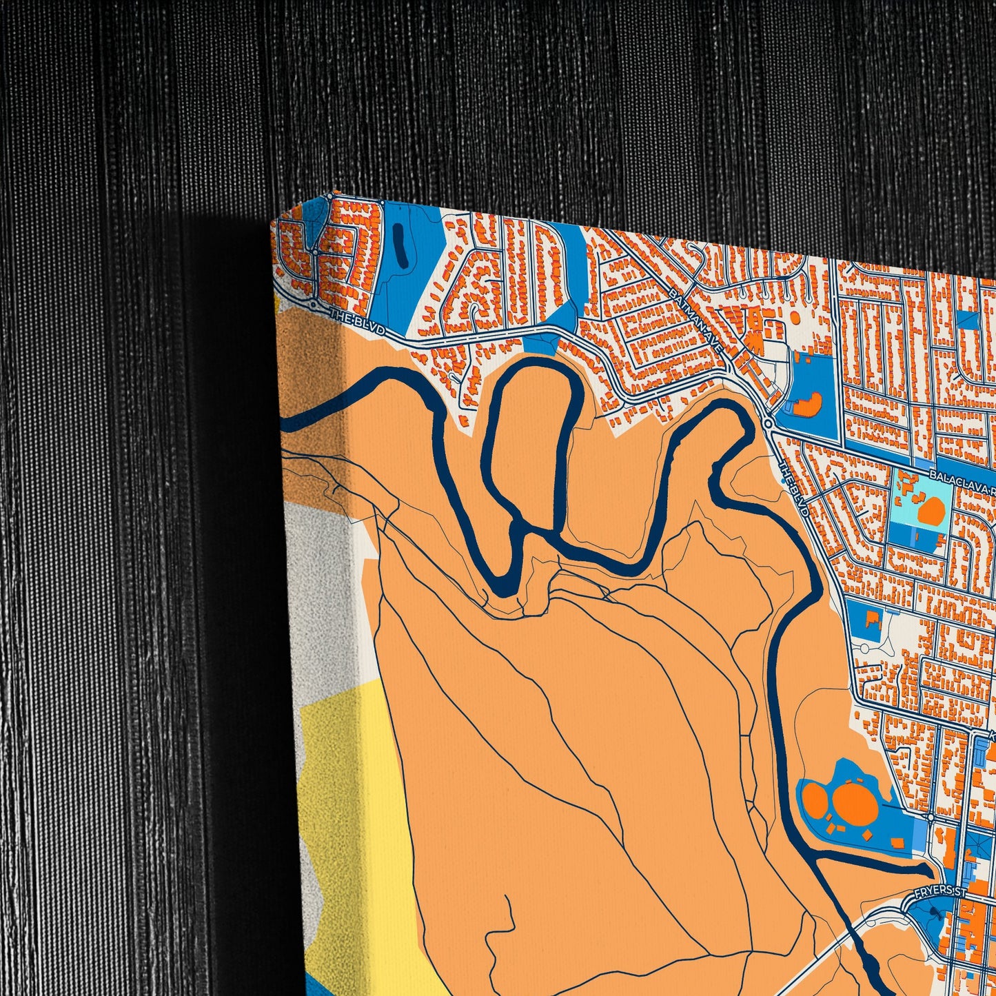 Shepparton–Mooroopna Australia Colorful City Map Canvas Print Detail