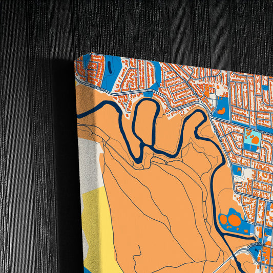 Shepparton–Mooroopna Australia Colorful City Map Canvas Print Detail