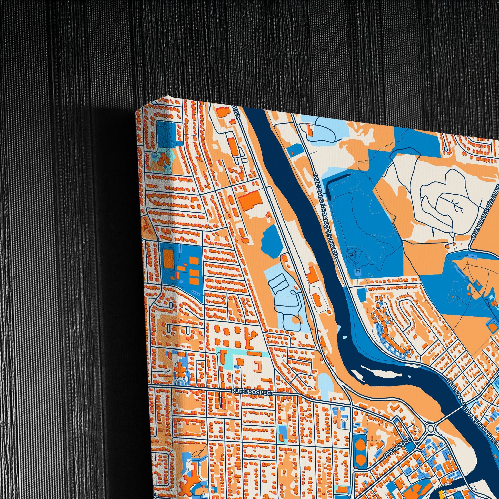 Sherbrooke Canada Colorful City Map Canvas Print Detail