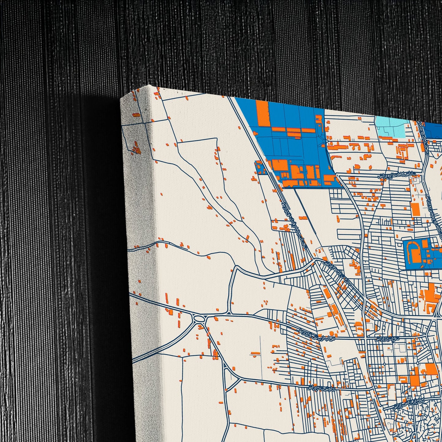 Shibin Al Kawm Egypt Colorful City Map Canvas Print Detail