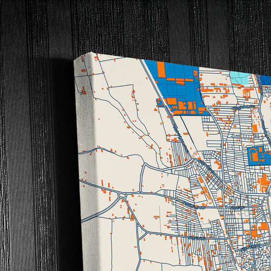 Shibin Al Kawm Egypt Colorful City Map Canvas Print Detail