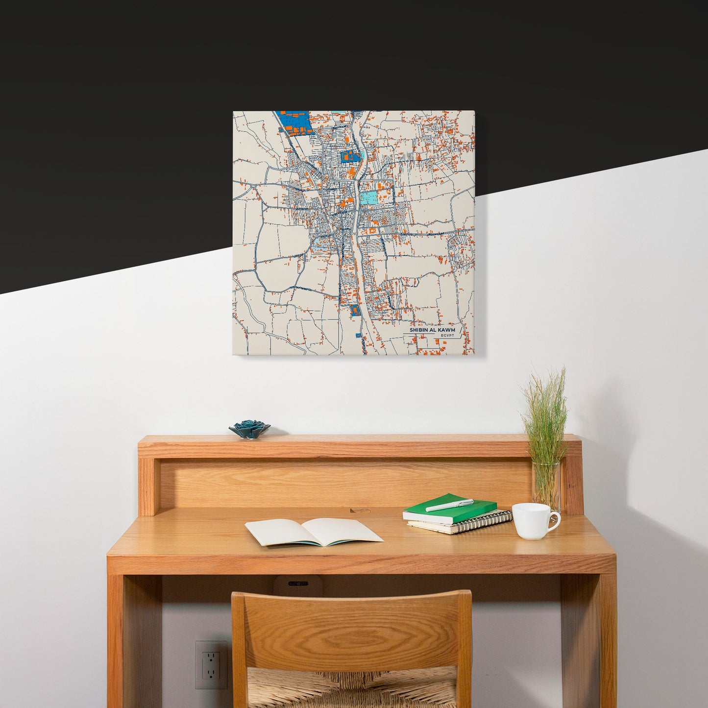 Shibin Al Kawm Egypt Colorful City Map Canvas Print Scene