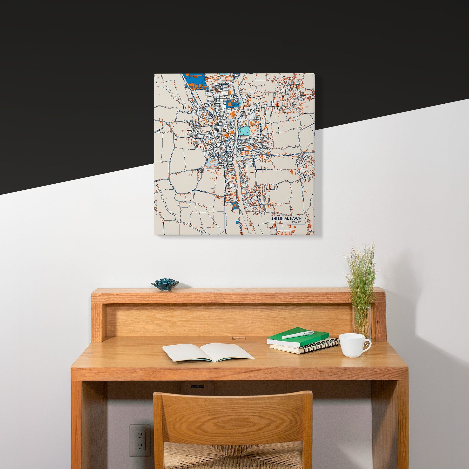Shibin Al Kawm Egypt Colorful City Map Canvas Print Scene