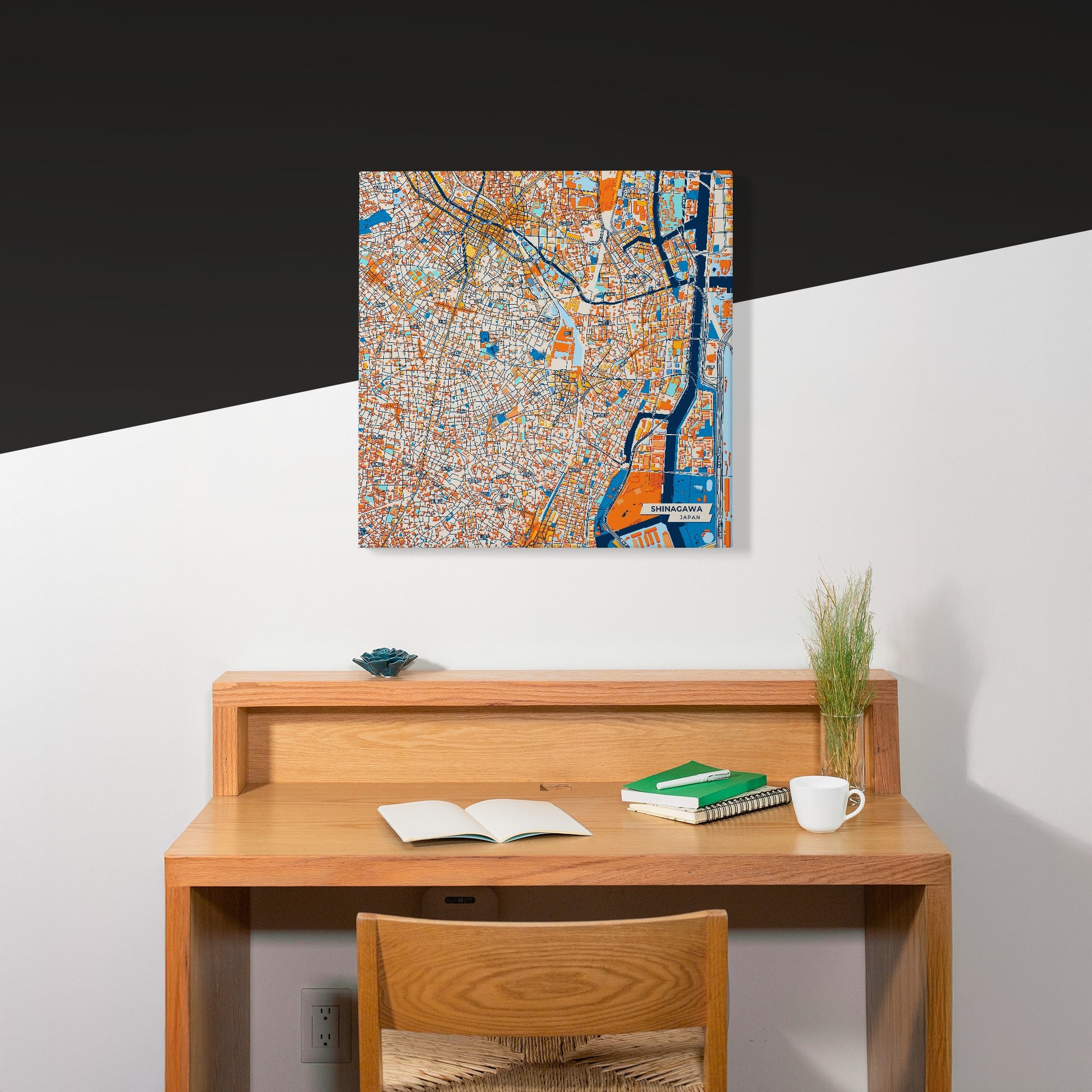 Shinagawa Japan Colorful City Map Canvas Print Scene