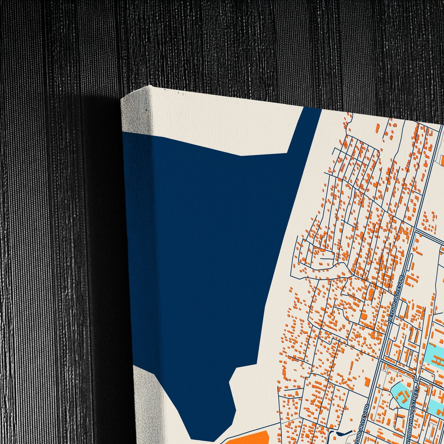 Shirvan Azerbaijan Colorful City Map Canvas Print Detail