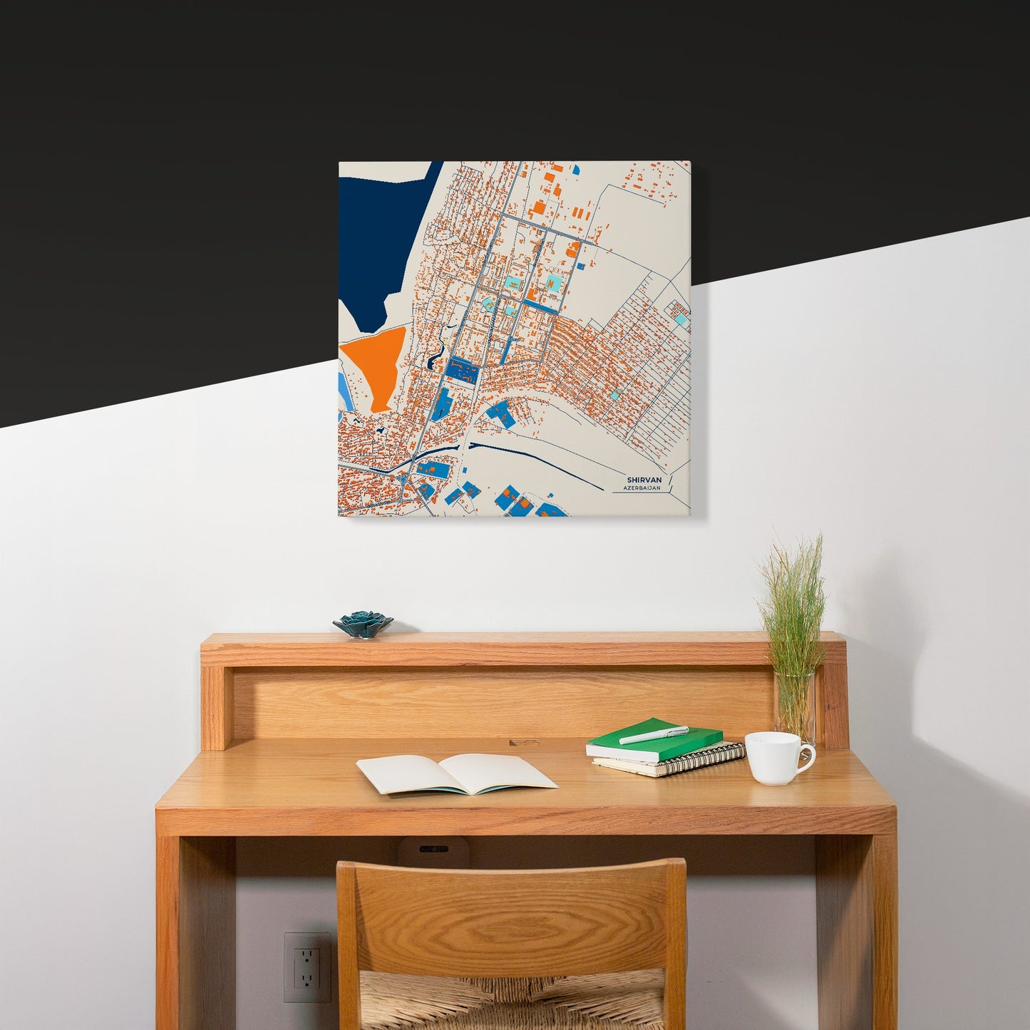 Shirvan Azerbaijan Colorful City Map Canvas Print Scene