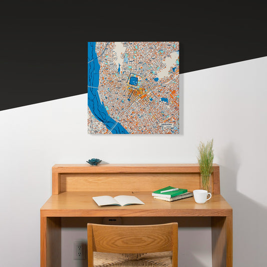 Shizuoka Japan Colorful City Map Canvas Print Scene