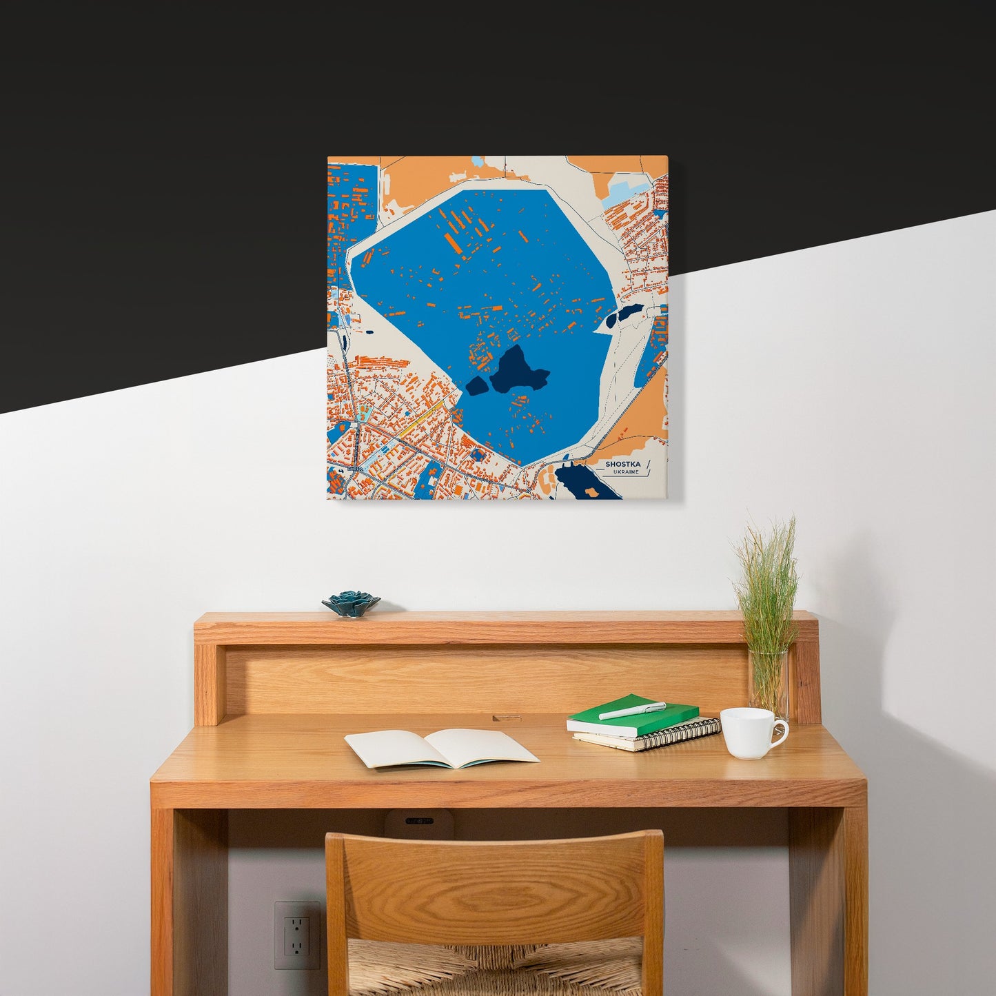 Шостка Ukraine Colorful City Map Canvas Print Scene